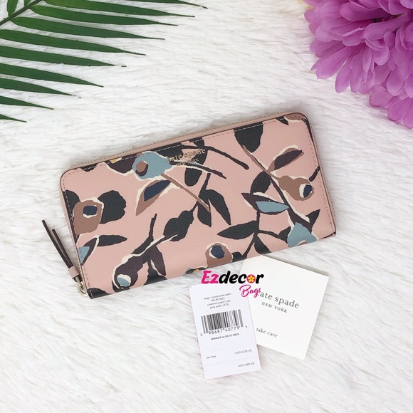 NWT Kate Spade Cameron Paper Rose Large Wallet - Picture 3 of 8